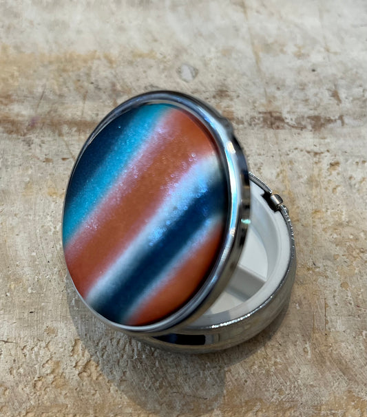 “Moroccan Spice” embellished 50mm Vitamin~ Pill box by Stephanie Fraselle - Artisan Jewellery Design