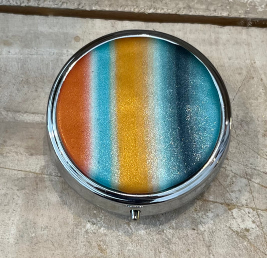 “Moroccan Spice” embellished  60mm Vitamin~ Pill box by Stephanie Fraselle - Artisan Jewellery Design