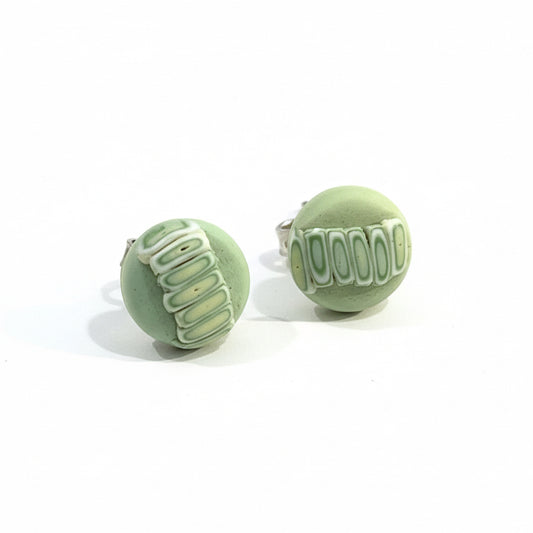 Laurisilva | Green | Layered Sterling Silver Stud Earrings 8mm