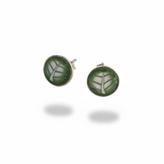 Laurisilva | Leaves | Layered Sterling Silver Stud Earrings 8mm