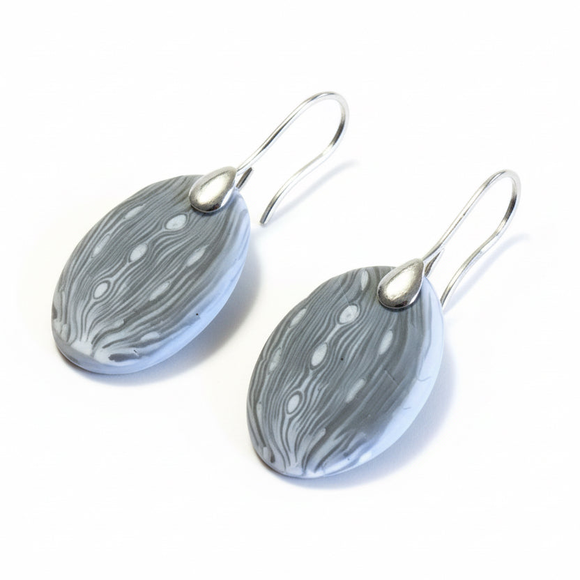 Grey Cashmere Bloom | Drop Earrings | Sterling Silver