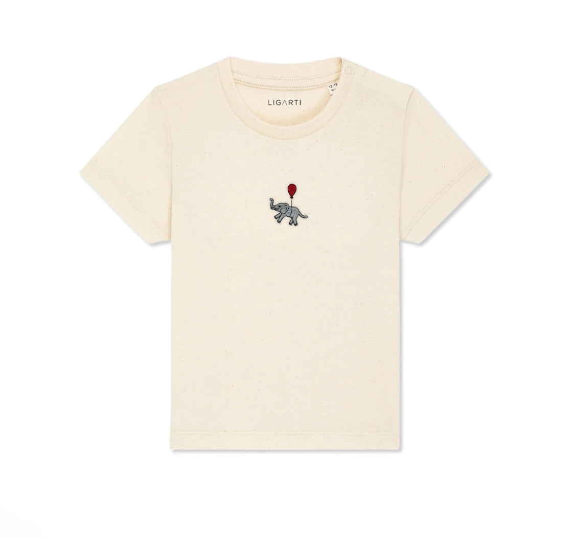 Best Organic Super Soft T-shirt for Babies - Embroidered - Tuffi The Elephant