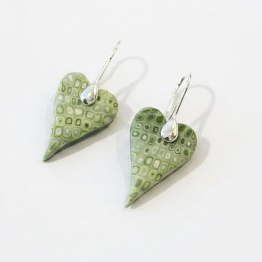 Laurisilva Tapered Hearts | Sterling Silver Earrings