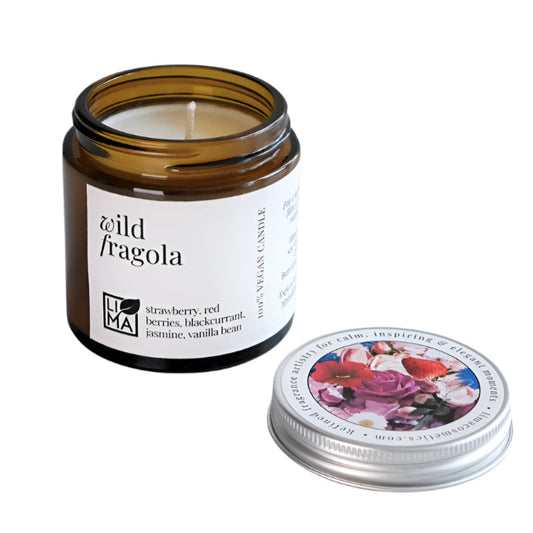 Wild Fragola Strawberry Scented Candle – Handcrafted Soy Wax Candle - Vegan & Allergen-Free