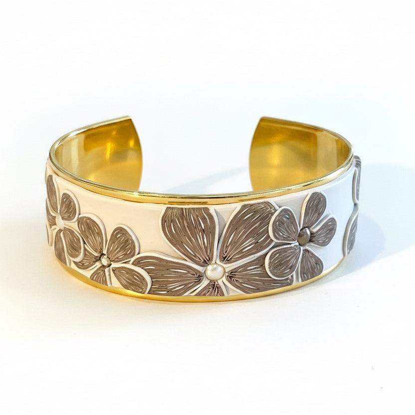 Brazalete tipo brazalete “Jardín Encantado” de Stephanie Fraselle - Diseño de joyería artesanal