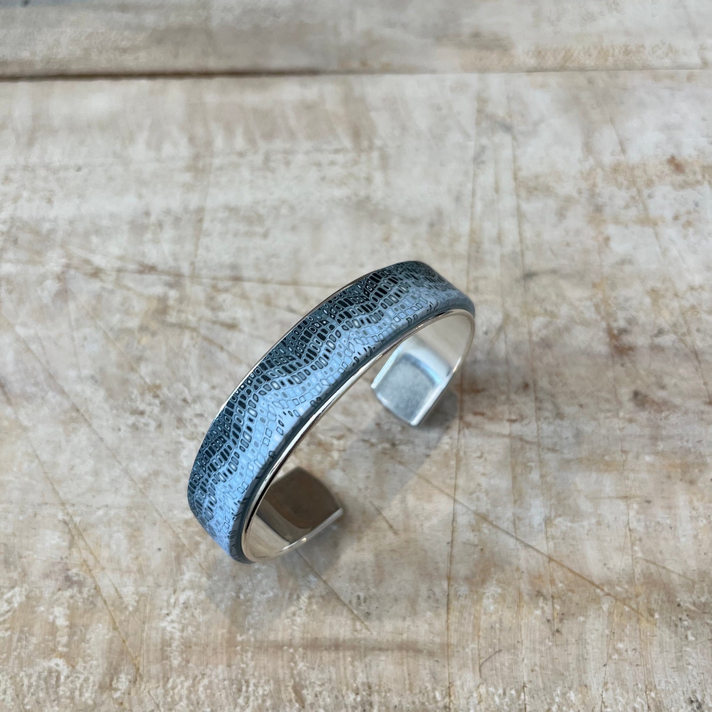 Sea Foam -Blue Denim- Bracelet cuff by Stephanie Fraselle - Artisan Jewellery Design