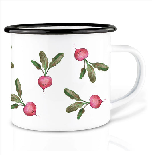 Robust and Light Enamel cup -Radishes