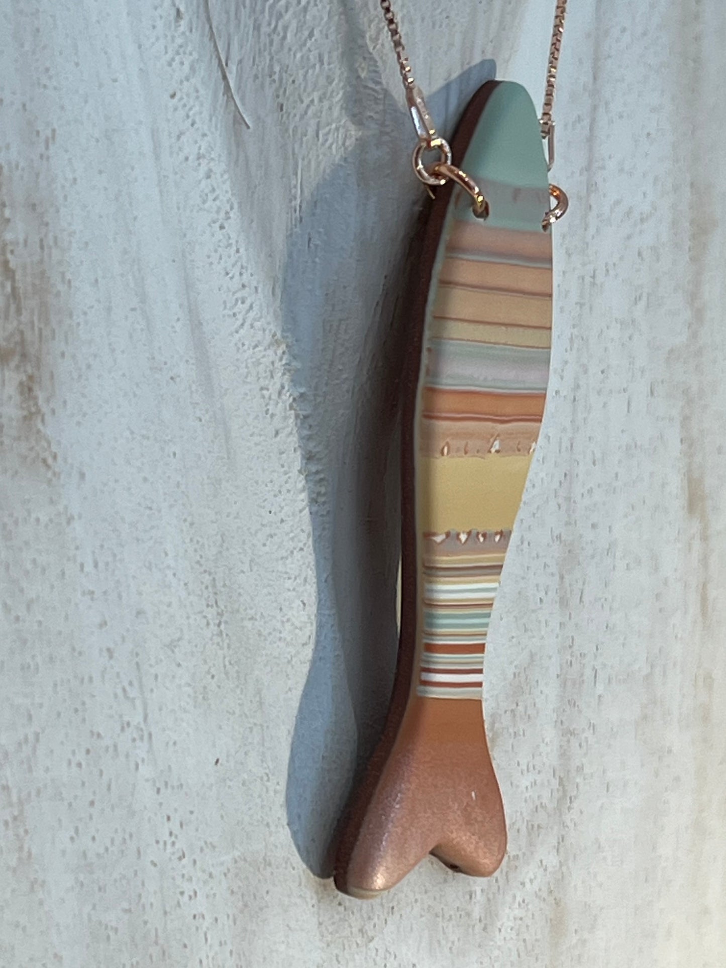 Fish Pendant - Solara Stripe- Coastal Collection- Sterling Silver 925 necklace by Stephanie Fraselle