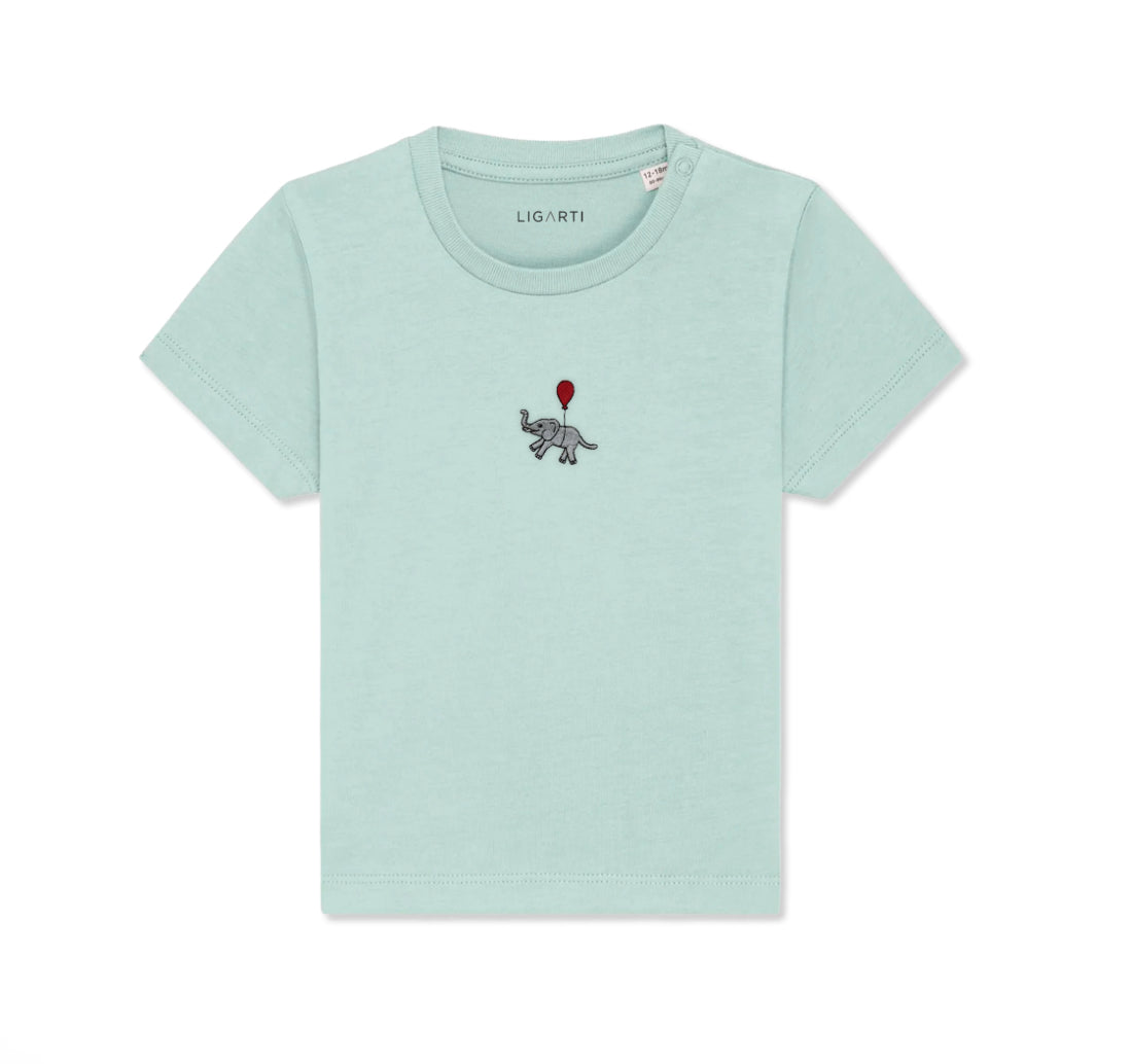 Best Organic Super Soft T-shirt for Babies - Embroidered - Tuffi The Elephant