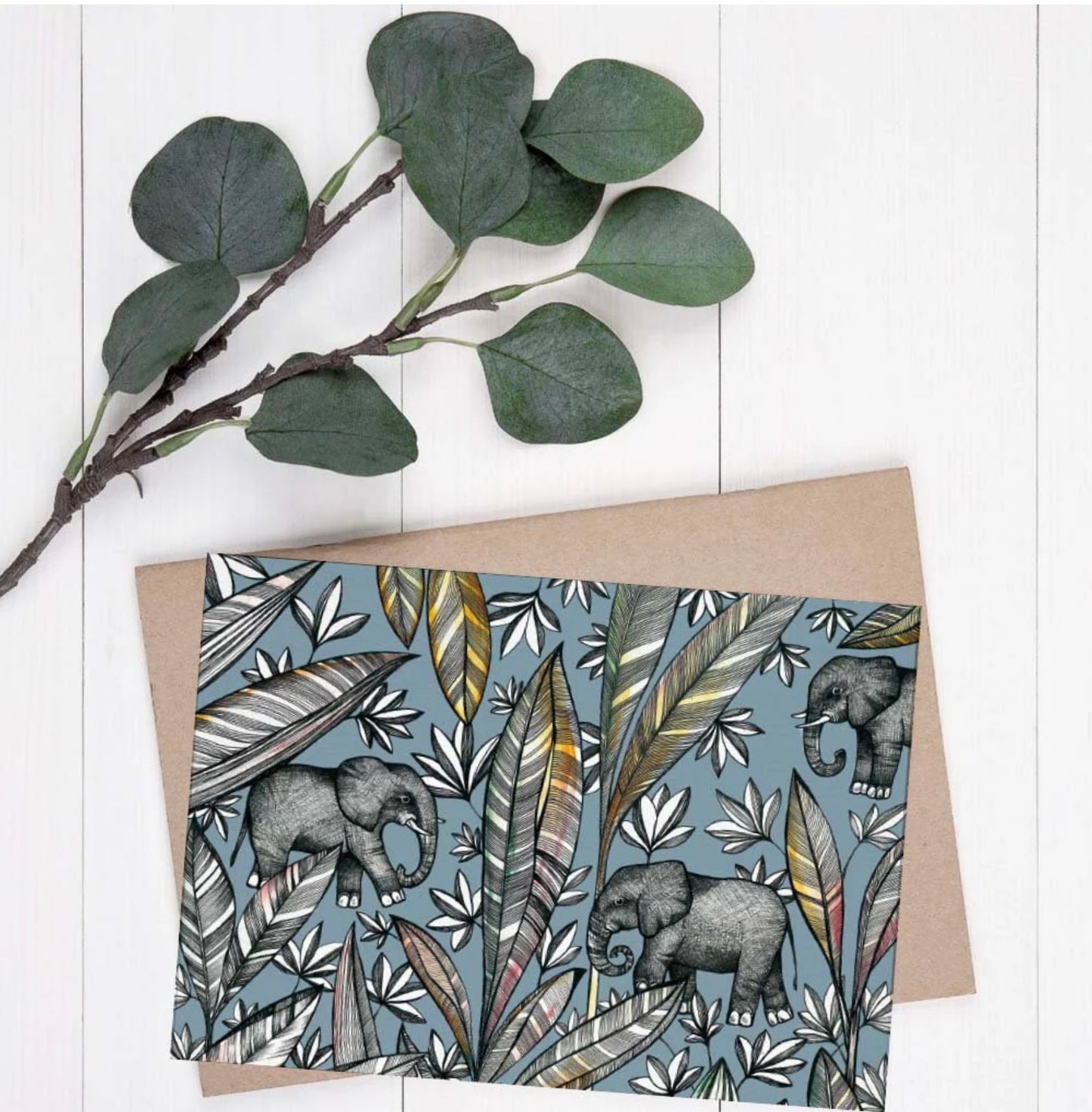 Postcard - elephants