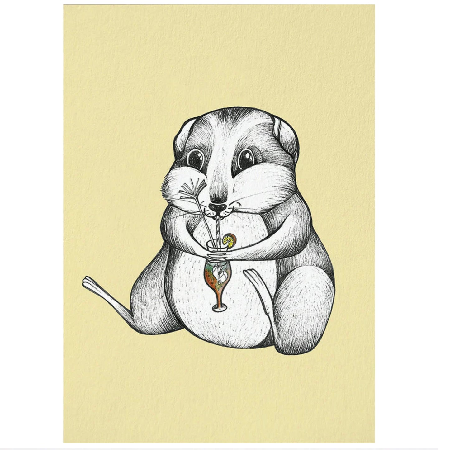 Postcard - Hamster Cocktail