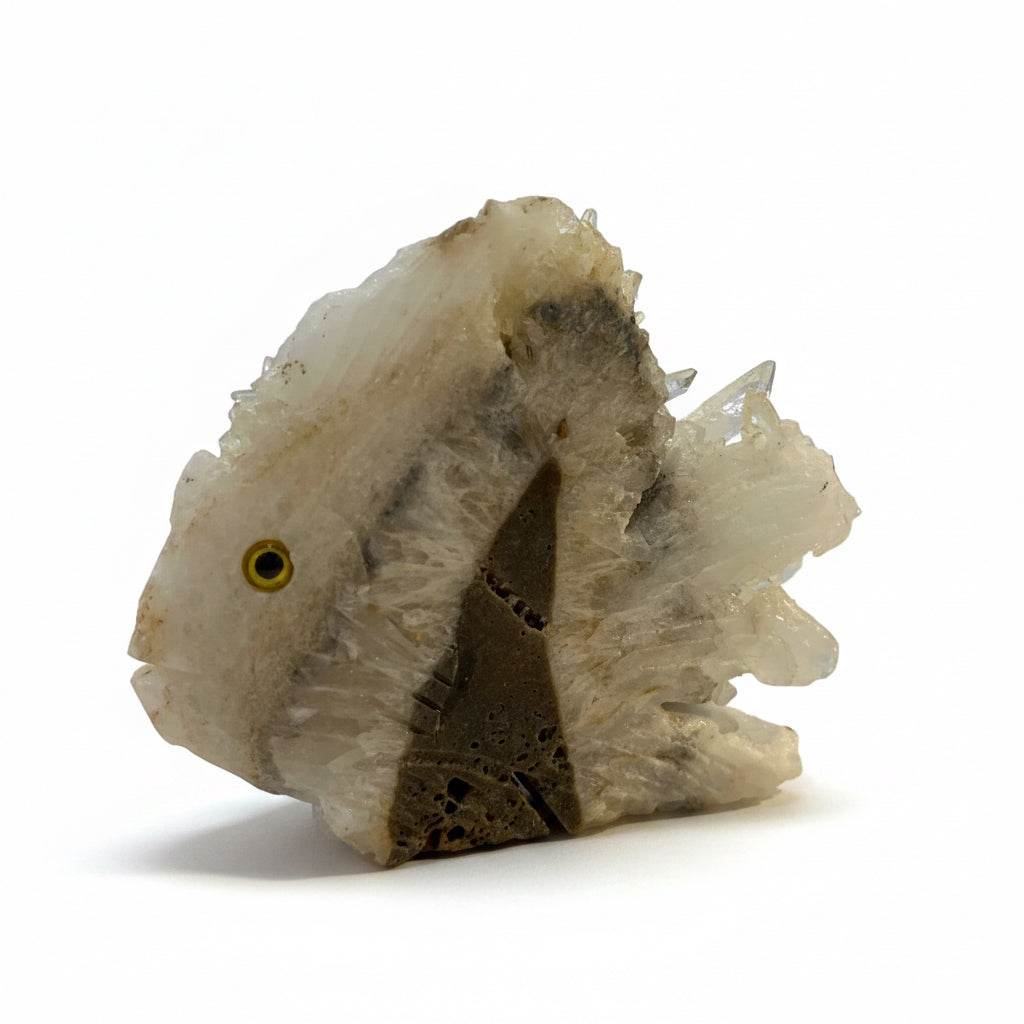 Quartz Cluster Hand-Carved Fish Sculpture | 9.5 cm x 8 cm