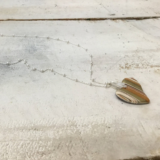 Mini Heart ¨ Golden¨ - Sterling Silver 925 necklace by Stephanie Fraselle - Artisan Jewellery Design