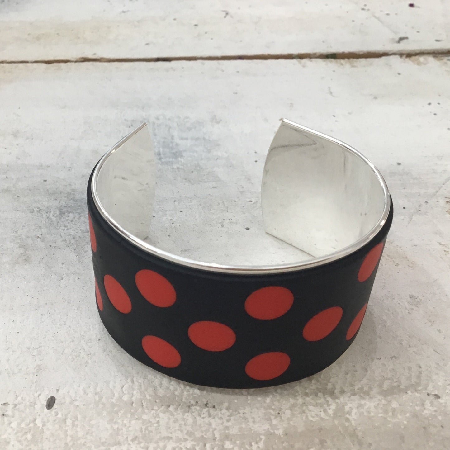 Spanish Polkadots “ La Sevillana”  Bracelet cuff by Stephanie Fraselle - Artisan Jewellery Design