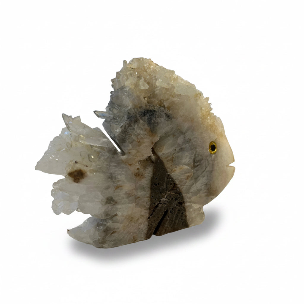 Quartz Cluster Hand-Carved Fish Sculpture | 9.5 cm x 8 cm