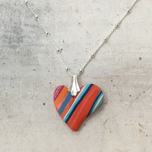 Mini Beloved Petite Heart „Tropical Fizz“ – Halskette aus 925er Sterlingsilber von Stephanie Fraselle – Kunstvolles Schmuckdesign