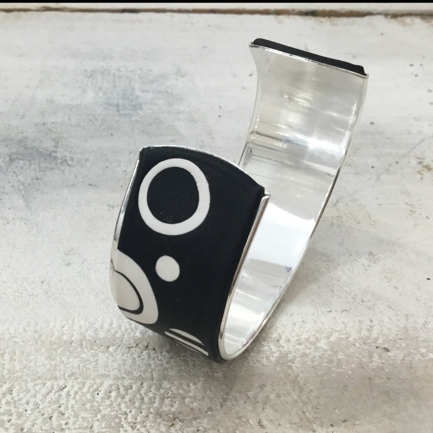 “ Monochrome universe” collection bracelet cuff  by Stephanie Fraselle - Artisan Jewellery Design